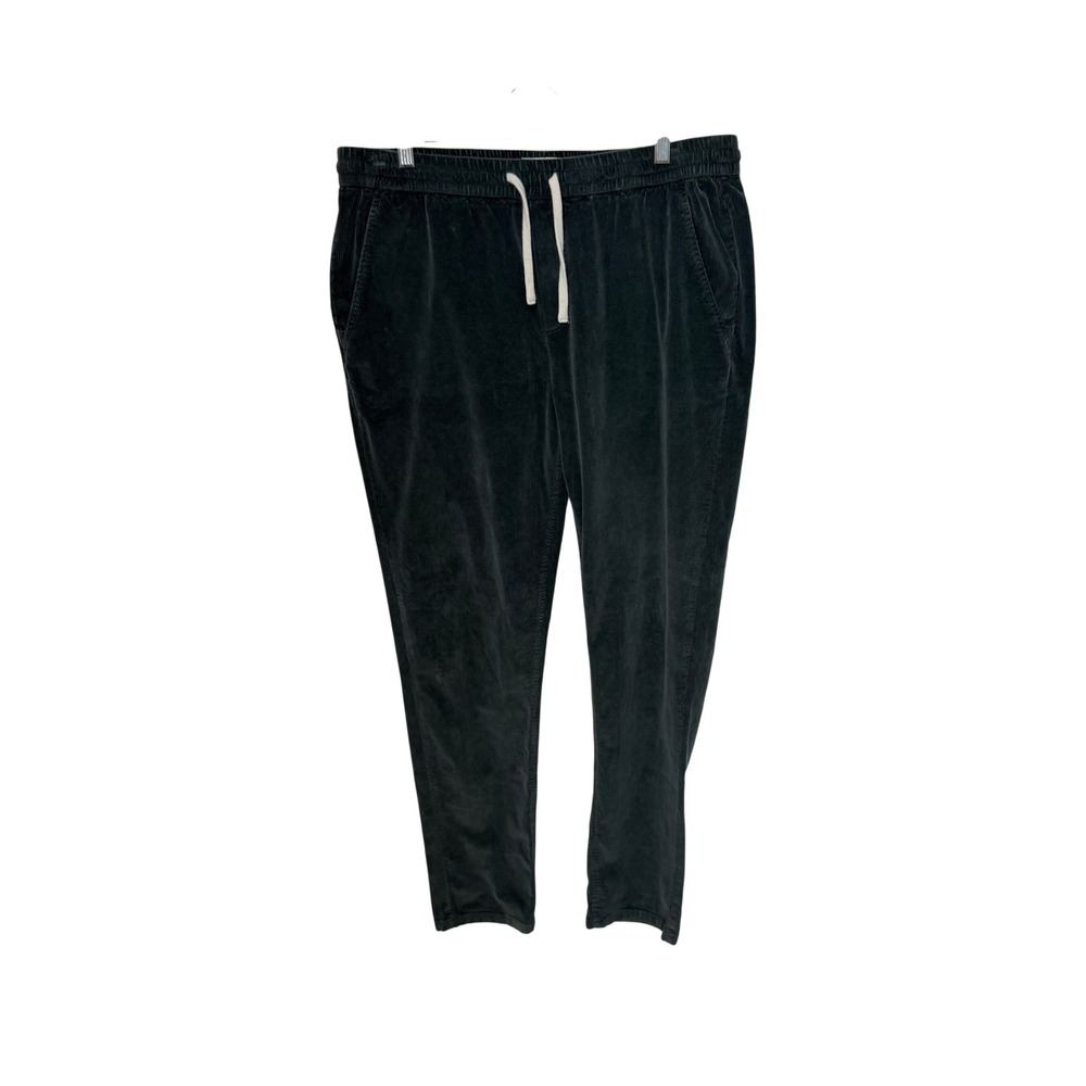 Marine Layer Corduroy Joggers Mens Large Charcoal Grey Elastic Waist 14792